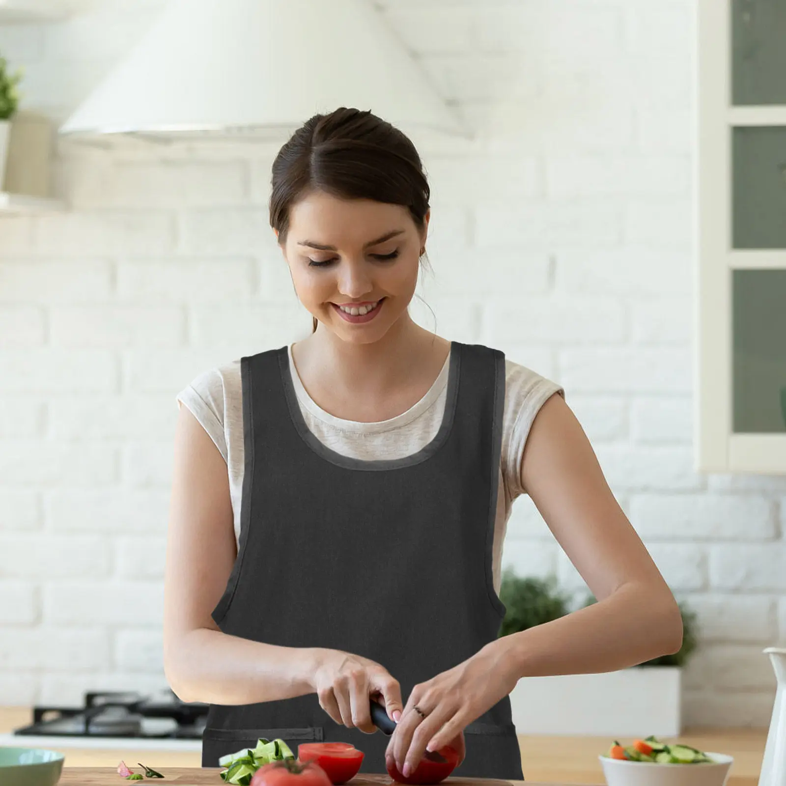 

Фартук-накидка с перекрестными лямками на спине, 1 шт., маслоотталкивающий, для мужчин и женщин, для садоводов, домашнего использования, выпечки, вечеринок