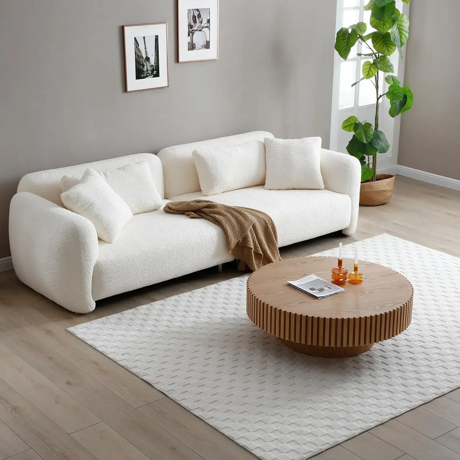 [وصول جديد، سعر مخفض! ] طاولة قهوة مستديرة من خشب البلوط مقاس 31.49 بوصة، طاولة قهوة خشبية حديثة لغرفة المعيشة، انفلونزا دائري معاصر