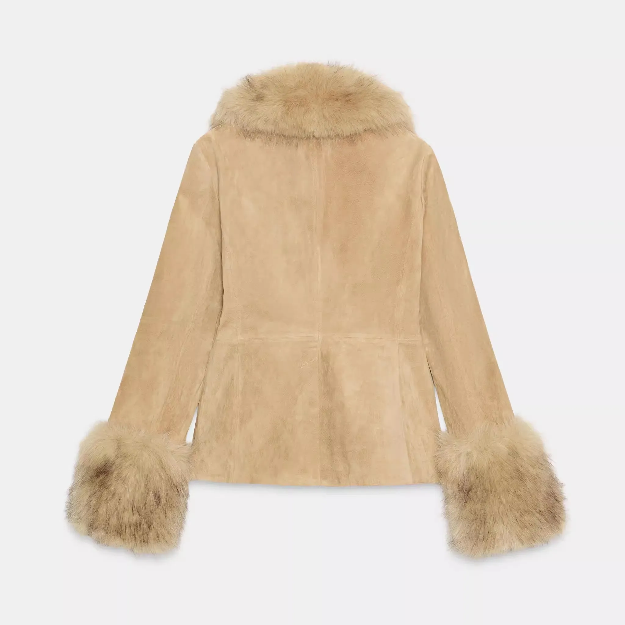 Nuovo arrivo invernale Faionable Donna Velluto Pelle Jaet Abito versatile Capispalla Casual Loose Fit Lungo effetto Sve 3D