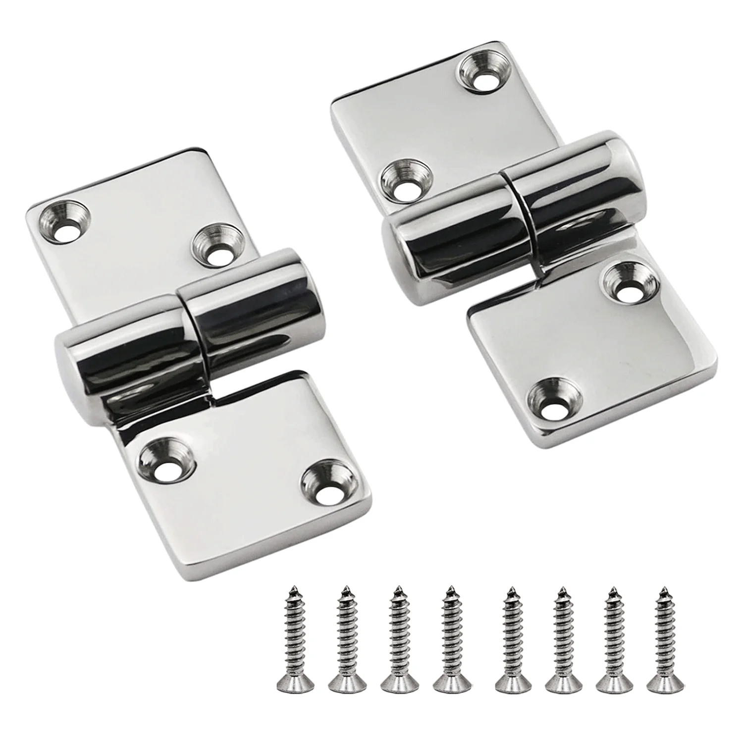 Pair 3.5" x 1.5" 316 Stainless Steel 316 Left & Right Lift-Off/Take-Apart Hinge Marine Boat Butt Door Furniture Heavy Duty w/Scr