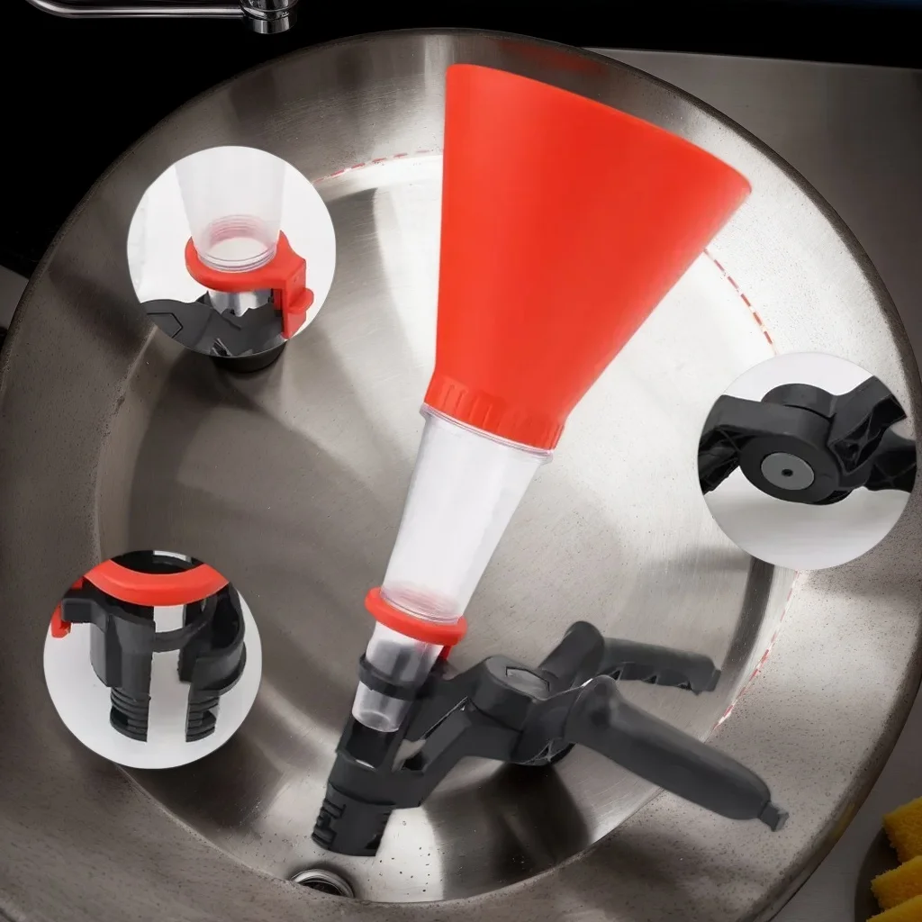 

Universal Leak-Proof Car Oil Funnel - Flexible PVC Hose with 360° Rotating Clamps for Engine Maintenance