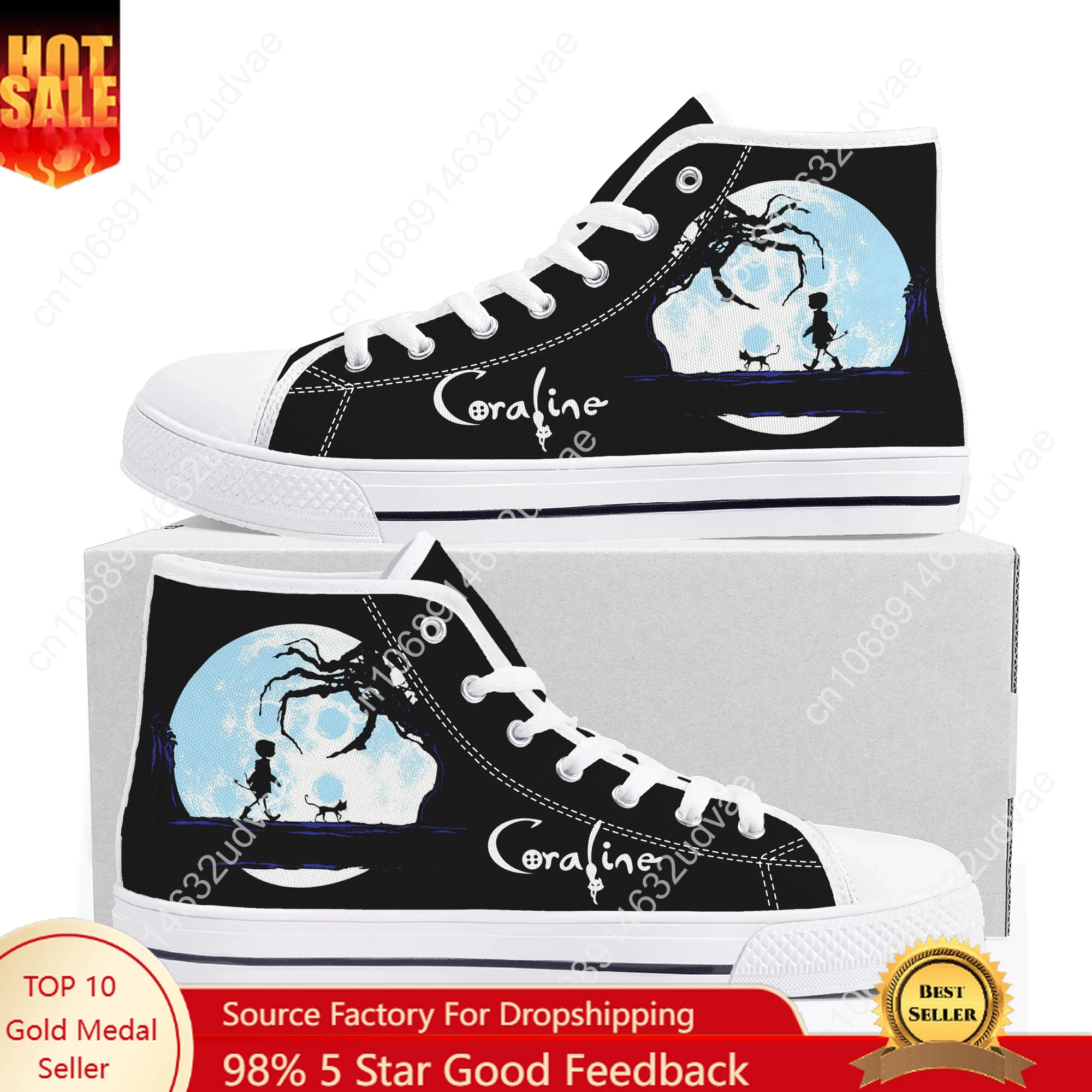 

Coraline The Secret Door High Top Shoes Mens Womens Teenager Sneakers Canvas High Quality Daily Sneaker Custom Made Couple Shoe