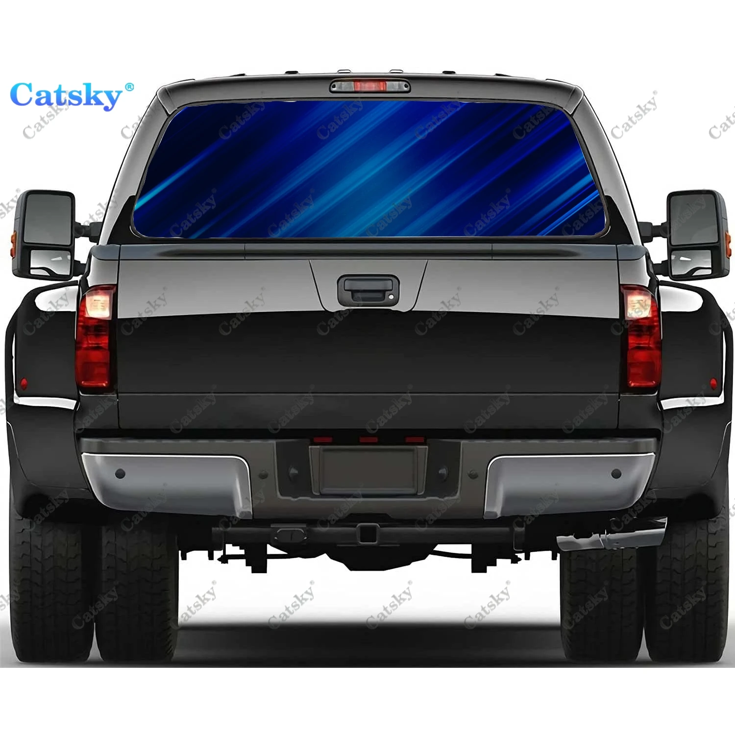Graphic Abstract Stripe Rear Window Stickers Windshield Decal Truck Rear Window Decal Universal Tint Perforated Vinyl Graphic