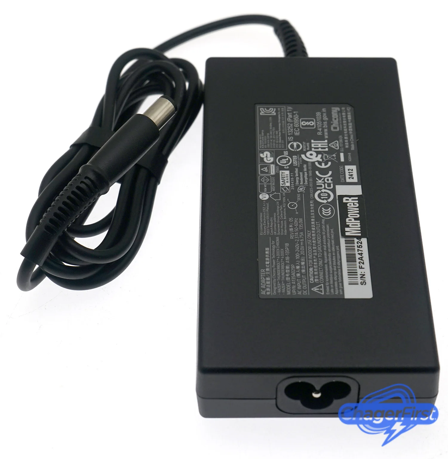 Chicony A18-135P1B A135A029P 20V 6.75A 135W AC Adapter for Razer Thunderbolt 4 Dock Chroma RC21-0169 RC21-01690100 RC21-01690200