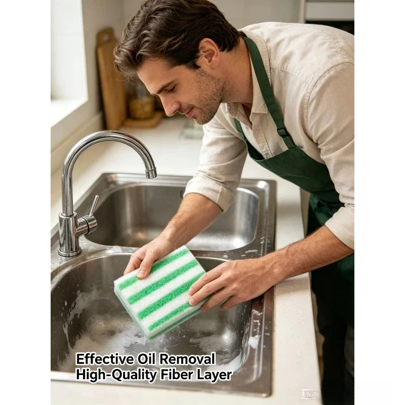 Bamboo Fiber Magic Wipe Dishcloth - Household Dishwashing Brush Kitchen Scouring Cloth Rag Cross-Border Easy to Use