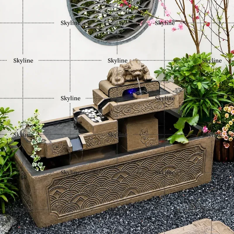 for Chinese Style Courtyard Outdoor Running Water Ornament Fish Pond Balcony Garden Landscaping Home Circulating Water System
