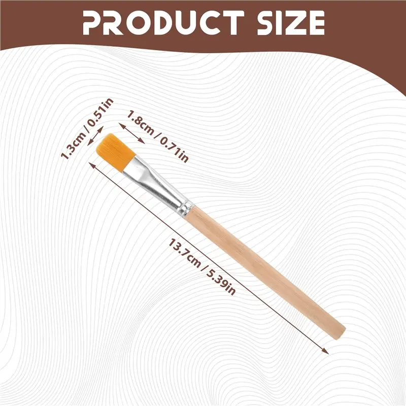 ABJG-30Pcs Flat Paint Brushes, 3/4 Inch Wood Paint Brush Artist Craft Paint Brushes Watercolor Brush Bulk Painting For Art