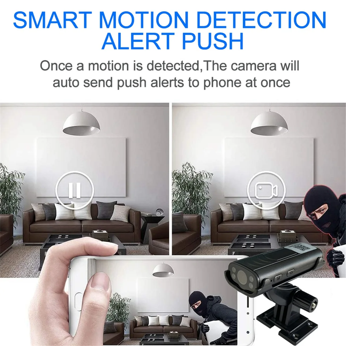 Mini Cameras Wireless WiFi Remote Monitor Camera Smart Home Security IP Camera with Motion Detection Alert Push