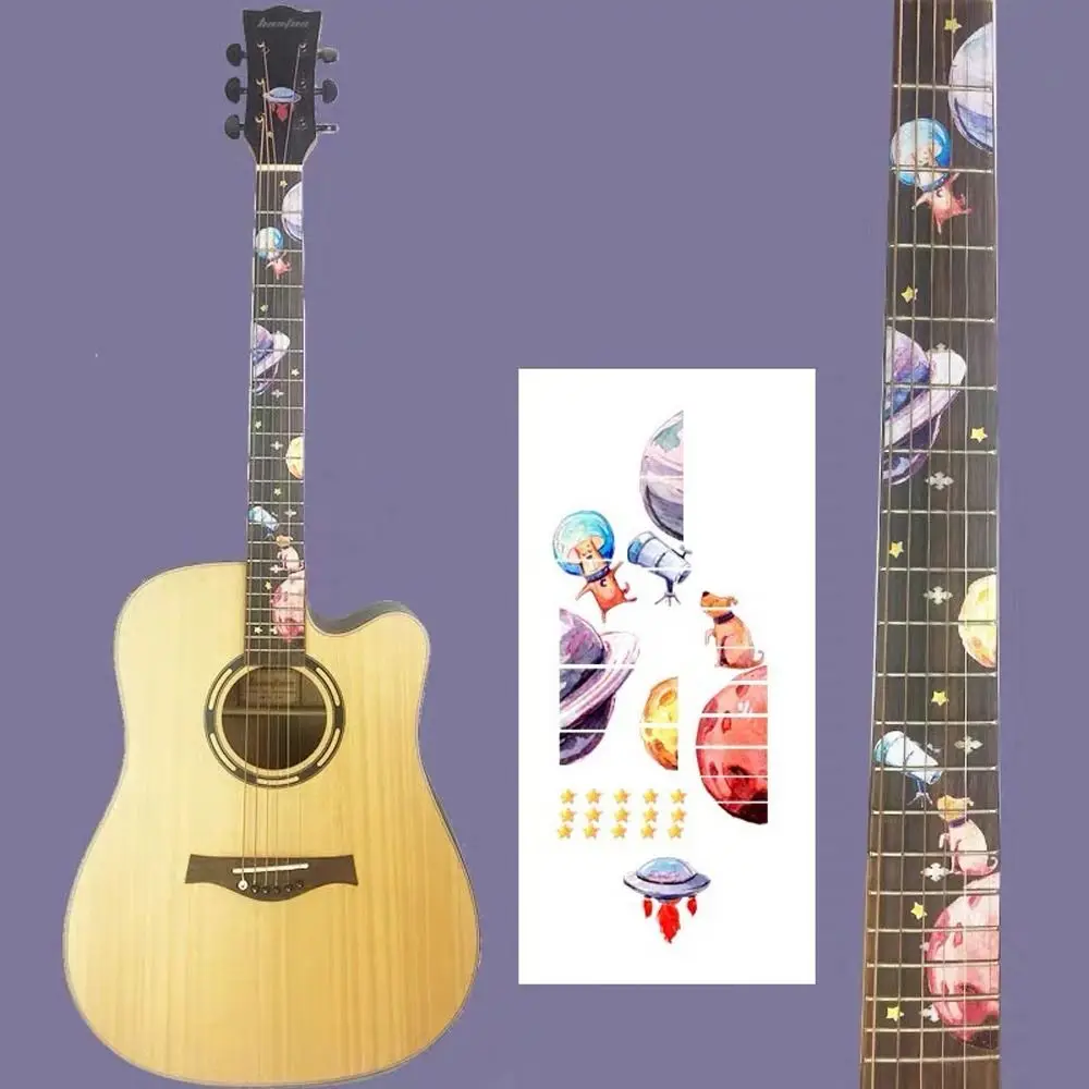 Ultra-thin Guitar Neck Fingerboard Sticker Decorative Sticker Comic String Instrument Inlay Decal Antique Style Personality