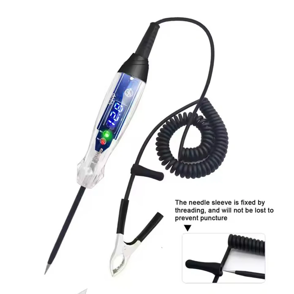 Penguji Sirkuit Otomotif 12V/24V - Lampu Uji LED Digital dengan Tampilan Tegangan untuk Sekring Mobil Truk & Perbaikan Kelistrikan LS-30