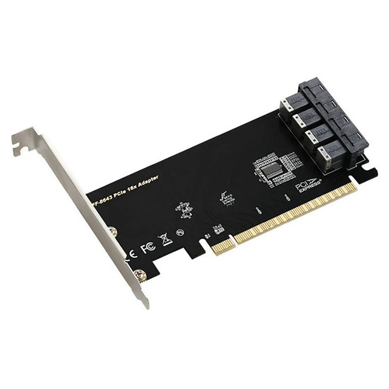 

PCIE X16 To 4 Port U.2 Expansion Card SFF8639 Interface 4-Port Nvme Adapter Card SSD Adapter Board For PC Miner