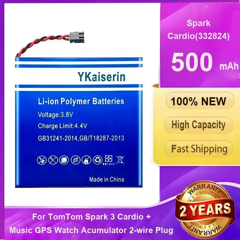 

Аккумулятор для часов Tomtom Spark Cardio + Music Spark 3 Cardio Gps Аккумулятор для часов 2-проводной разъем Cardio 332824 500 мАч Быстрая доставка