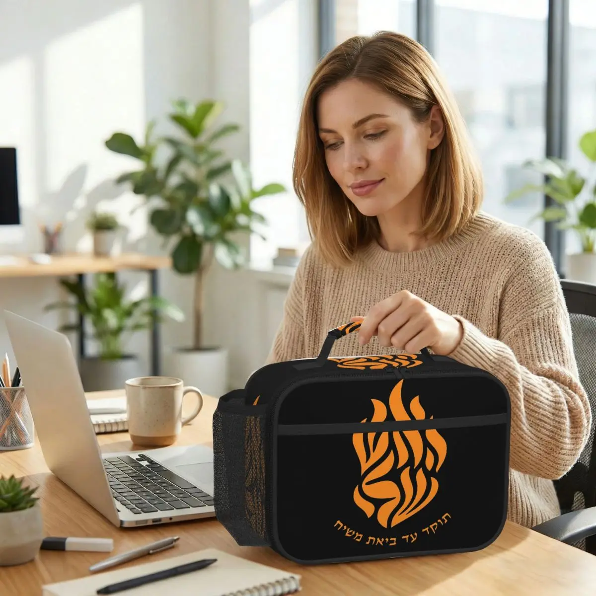 My Fire Rebbe Nachman Hebrew Insulated Lunch Bag for Women Office Cooler Thermal Food Box Tote Portable Lunch Boxes Container