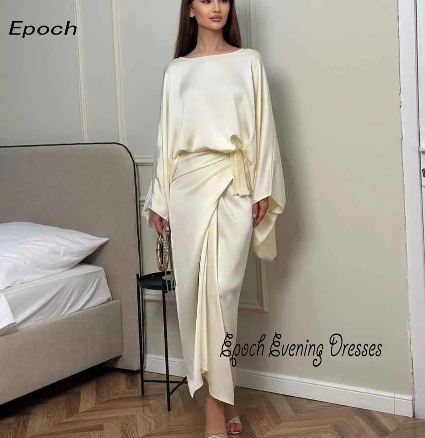 Epoch High Quality Satin Evening Dress فساتين مناسبة رسمية Straight Elegant Formal Cocktail Party Prom Gown For Sexy Women 2024