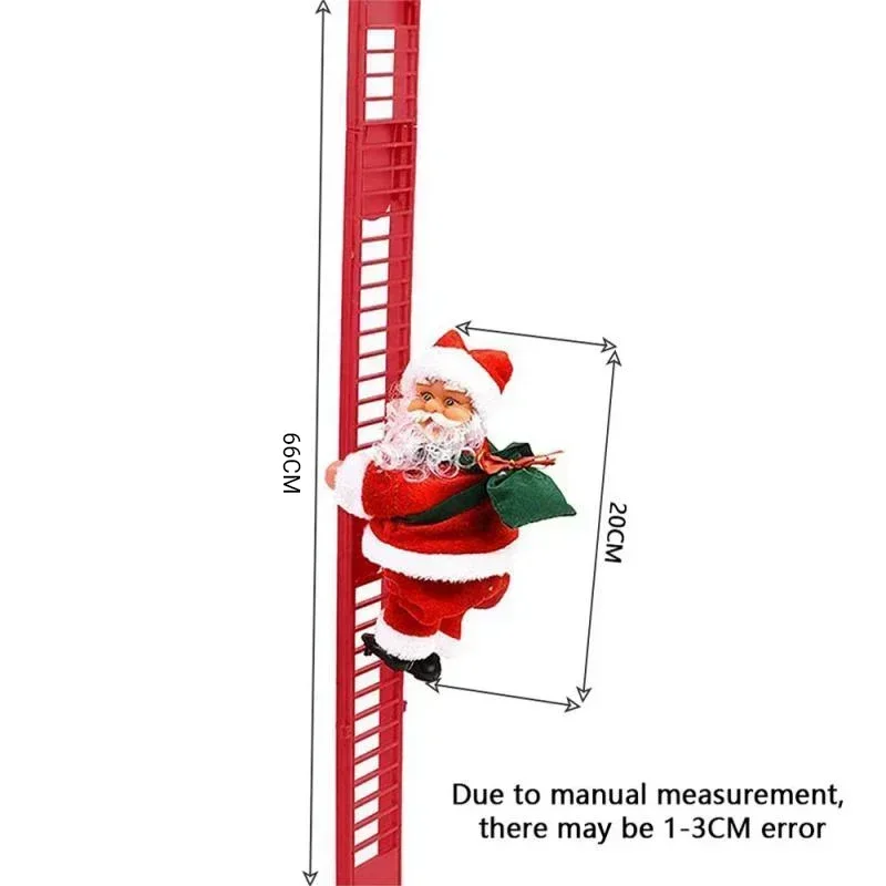 Electric Climbing Ladder Santa Claus Doll with Music, Christmas Tree Hanging Ornament, Kids Xmas Gift, 2026 New Year Home Decor