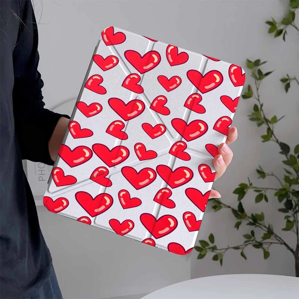 Trending Glossy Hearts For Samsung Galaxy Tab A8 A9 A11 S6 S7 S8 S9 S10 FE Plus Lite Protective With Pen Slot Tablet Case