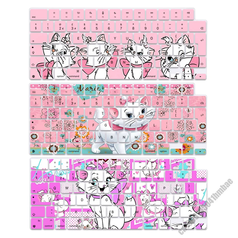 

Mary Cat Aristocats EU Layout Soft Silicone Keyboard Cover for Macbook pro 14 M1 M2 M3 A2442 A2485 A2779 A2780 Air M2 M3 A2681