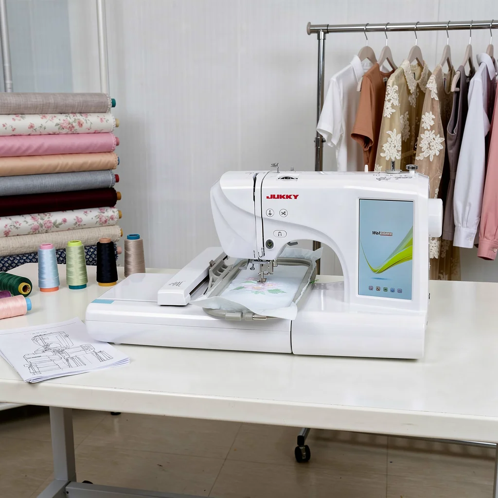 JUKKY ES5 Home Broderie Small Automatic Computerized Flat Embroidery Pattern Sewing Machines for Fabrics Maquina De Bordar