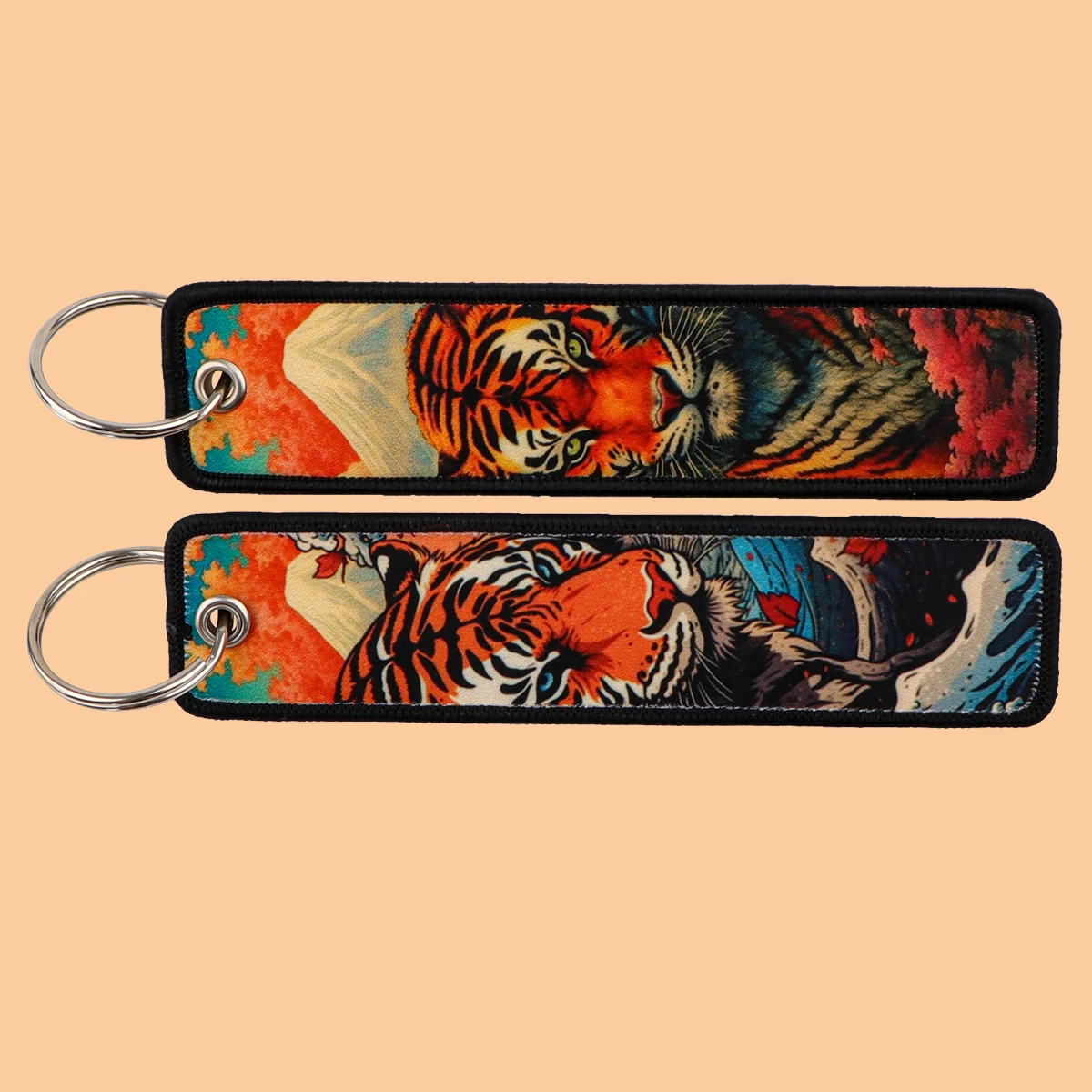 

1pcs Cool Tiger Embroidery Keychain For Motorcycle Cars Keychain Key Ring Fashion Jewelry Accessories For Friends Gifts
