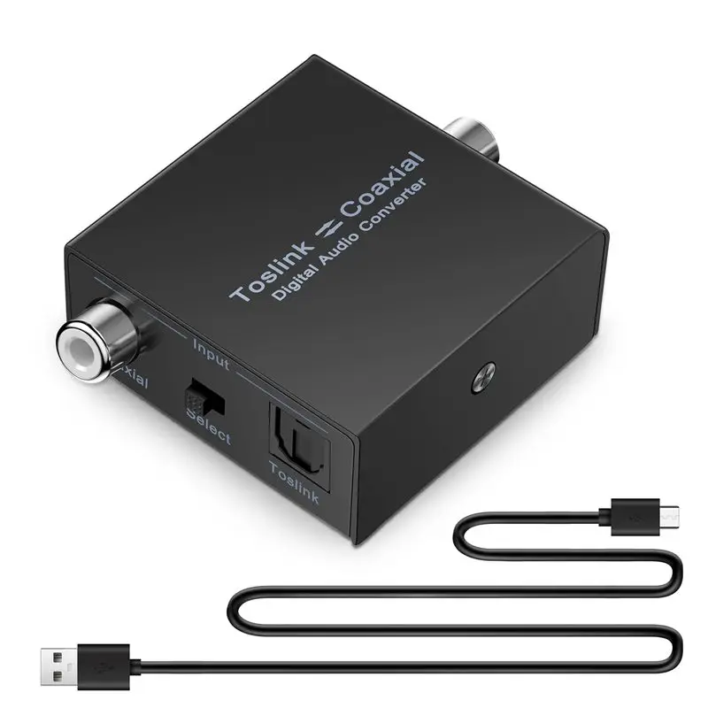 A01E-Digital Audio Converter Bi-Directional RCA Digital Coaxial To Optical Toslink Converter Optical SPDIF Toslink To Coaxial