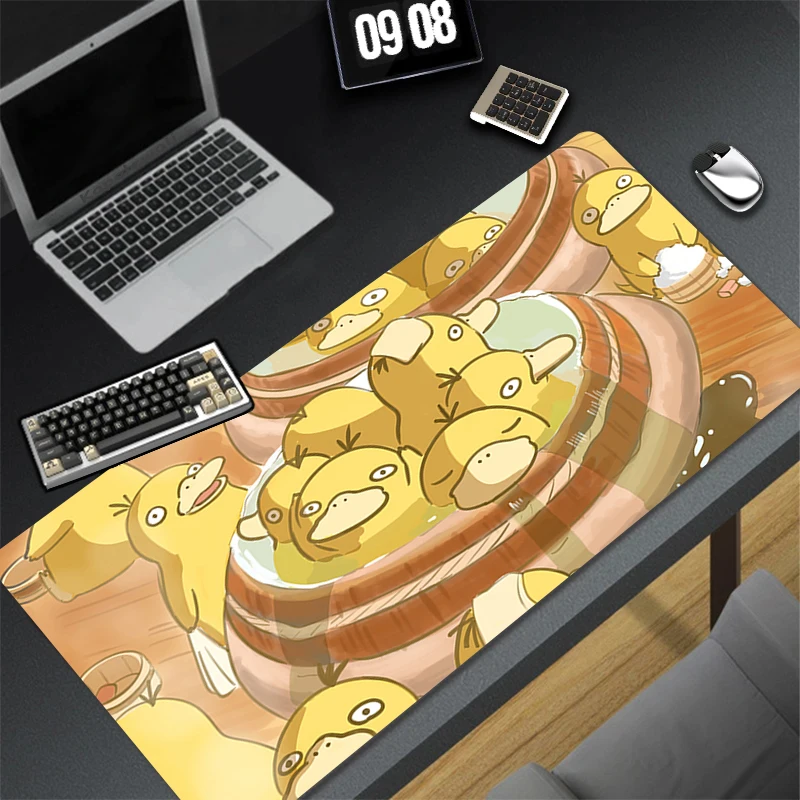 Kawaii japan anime mauspad pc gelber stern ente gamer schrank tastatur teppich xxl p-pokemon p-psyduck mouse pad große süße schreibtisch matte