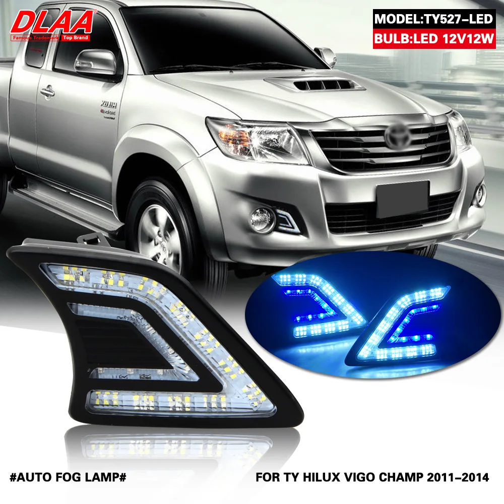 

2Pcs For Toyota Hilux Vigo 2012 2013 2014 2015 LED DRL Daytime Running Light Daylight Waterproof Signal lamp car-Styling