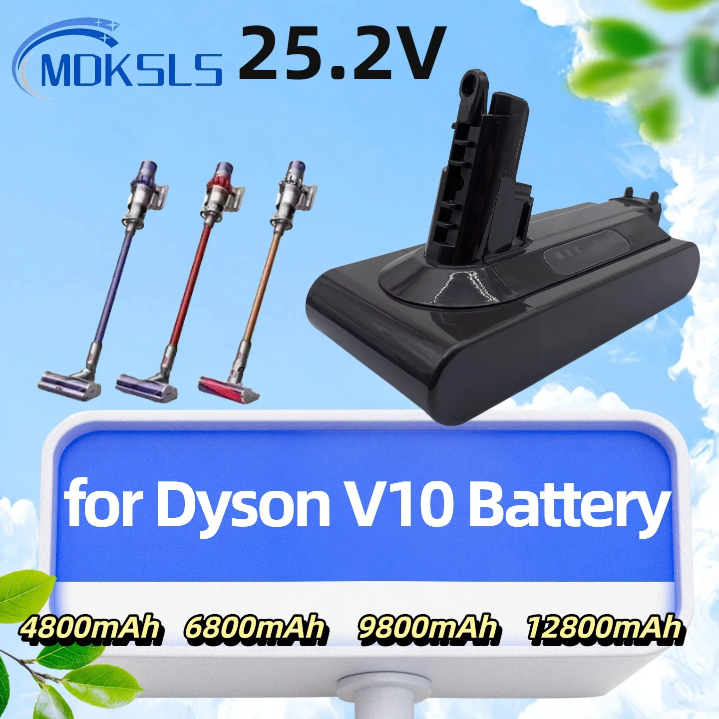 

V10 Replacement Battery Lithium-ion 25.2V 12800mAh For Dyson V10 Cleaner Absolute Replaceable Fluffy Cyclone Vacuum Cleaner