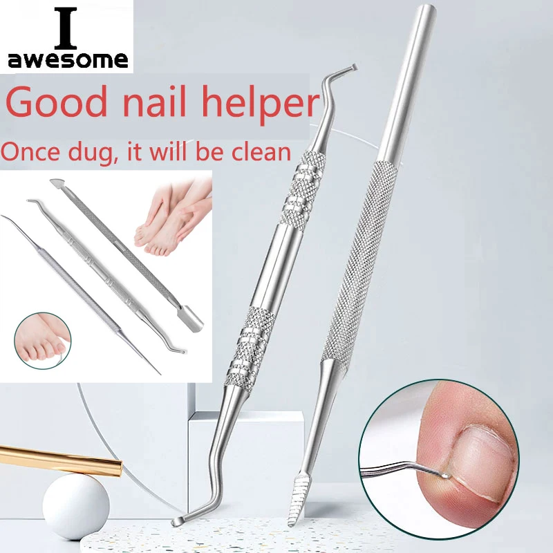 3pcs Toe Nail Care Hook Ingrown Double Ended Ingrown Toe Correction Lifter File Manicure Pedicure Toenails Clean Foot Care Tool