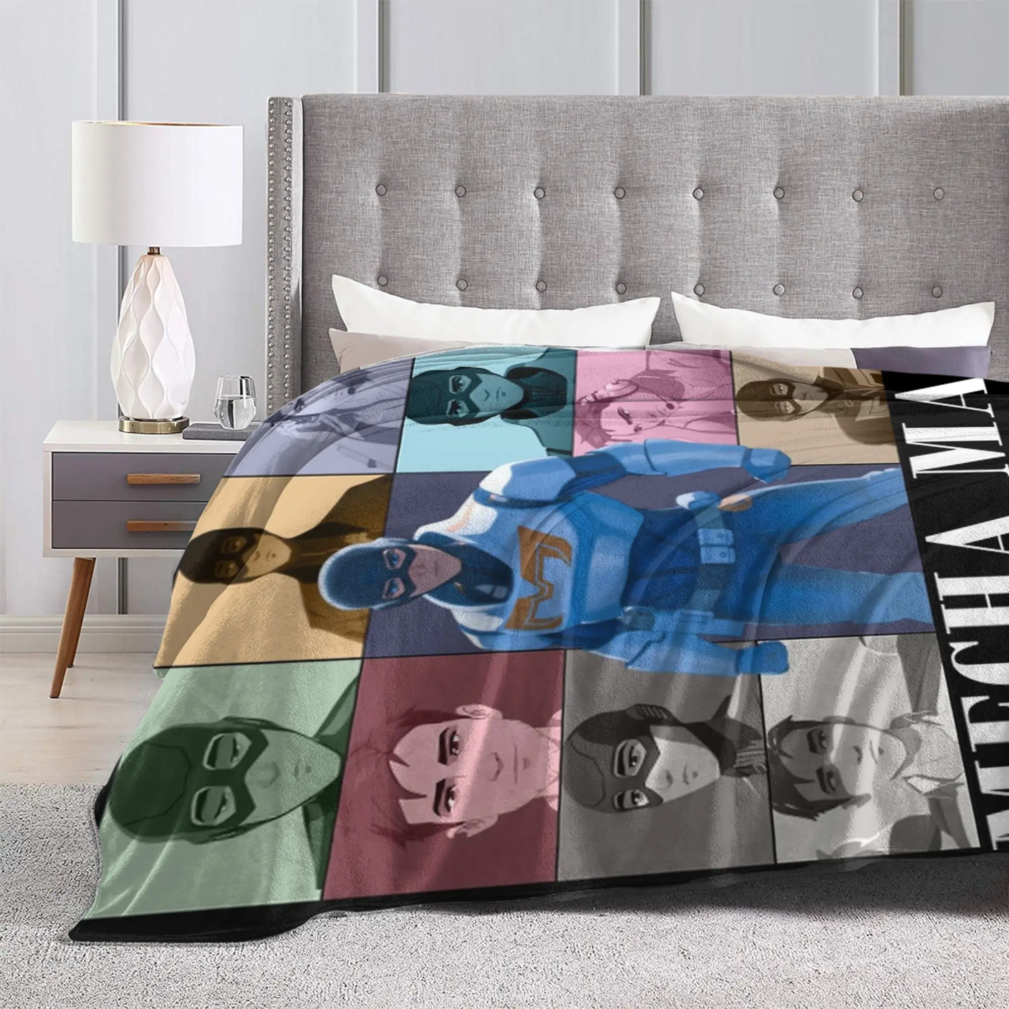 إرسال لعبة Mecha Man Eras جولة البطانيات الفانيلا ربيع الخريف تنفس سوبر لينة رمي بطانية للسرير سيارة الفراش يلقي #3