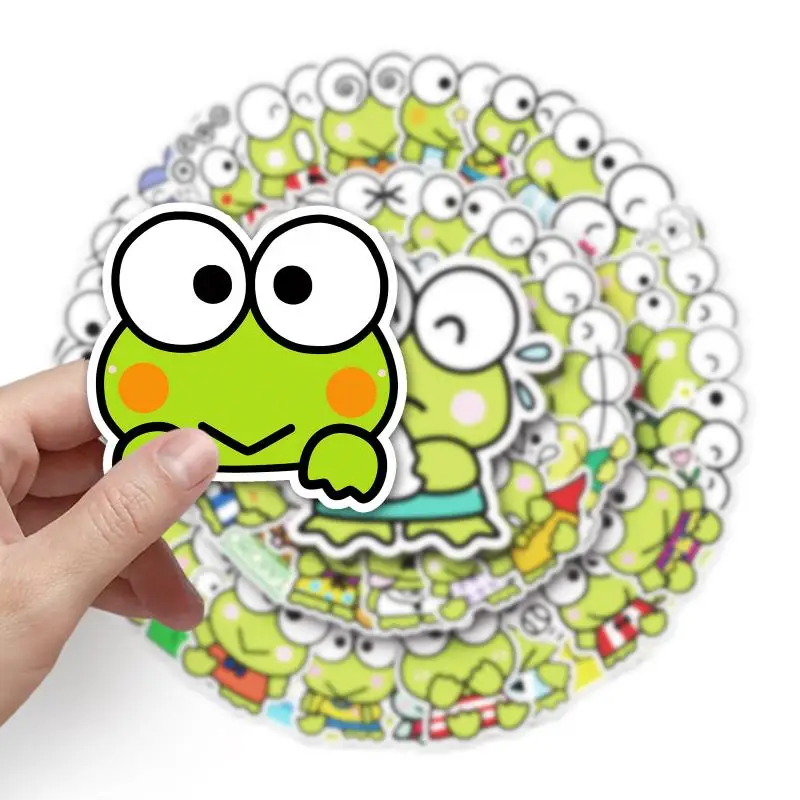 53Pcs Kawaii Sanrio Keroppi Stickers Laptop Phone Case Stickers Diy Diary Luggage Car Stickers Creative Cartoon Gift For Girls