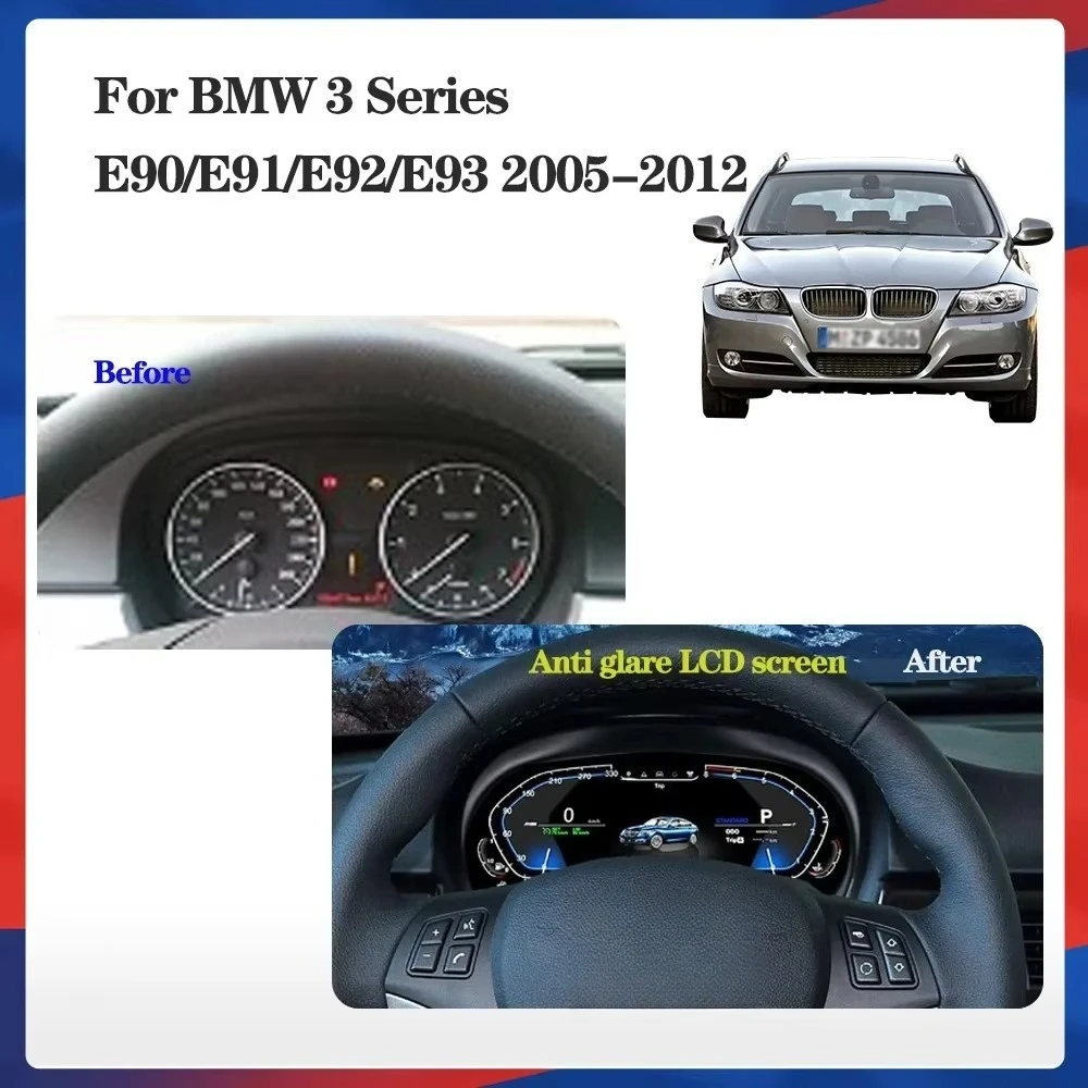 ل 3 سلسلة E90 E91 E92 E93 2005-2012 سيارة الرقمية العنقودية قياس لوحة القيادة لوحة ال سي دي قمرة القيادة عداد السرعة مقياس سرعة الدوران سيارة #2