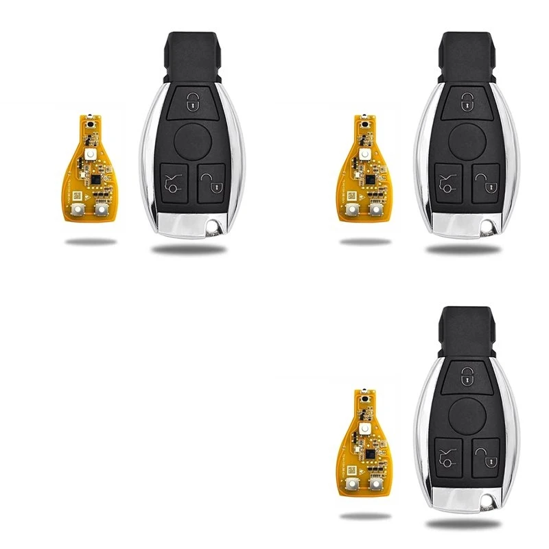 A73X-3X VVDI BE Key Pro 3 Button Remote Car Key For Mercedes Benz V4.2 PCB Remote Key Chip Improved Version 315/433Mhz
