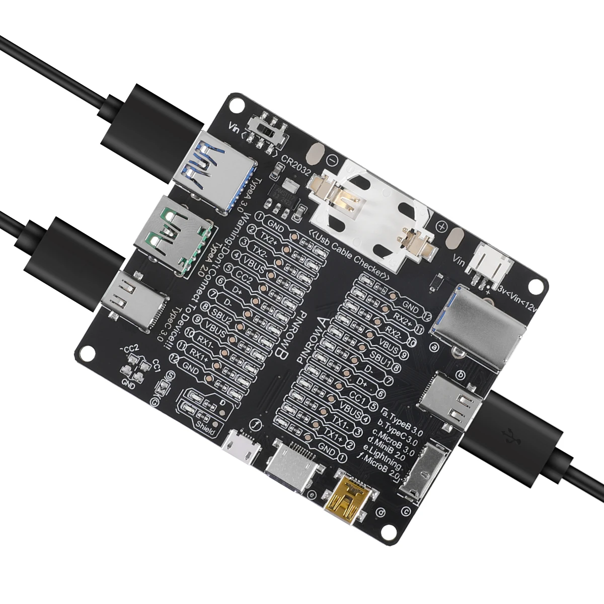 USB Cable Tester Type-C Micro-B Type-B Data Cable Detection Board Short Circuit On-Off Switching For iOS Android Test Board Tool