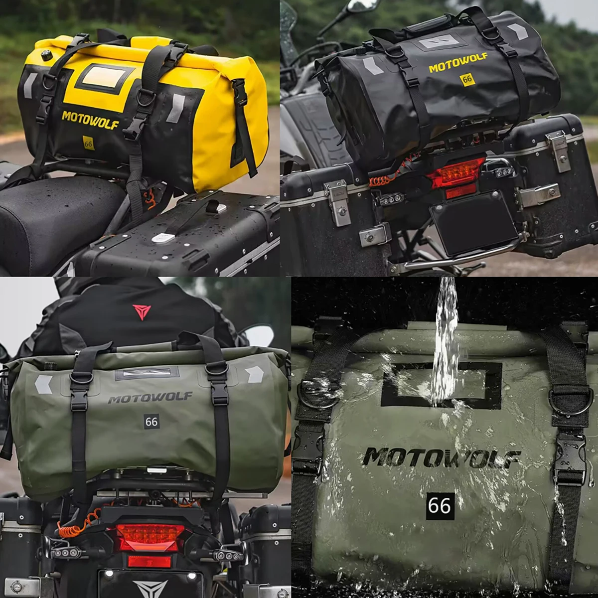 Motorcycle Saddle Bag 20L/40L/66L/100L Waterproof Car Motor Tail Seat Storage Picnic Travel Outdoor Backpack Luggage