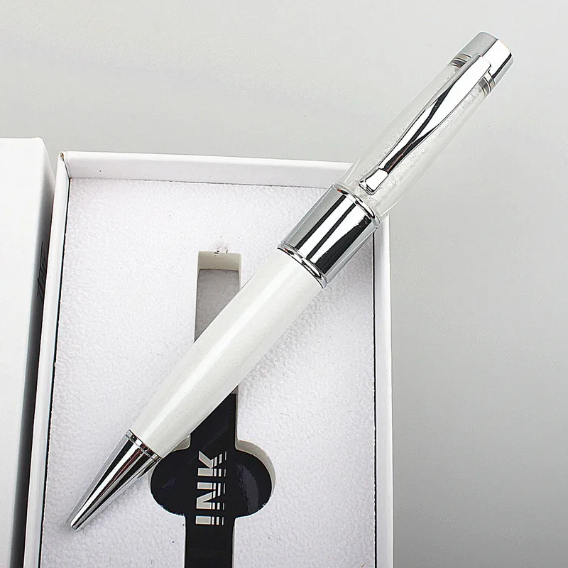 Luxury Creative Cute Kawaii Metal Ballpoint Pen 8GB Roll Ball Pens Business Pens For Writing Gift Korean Stationery