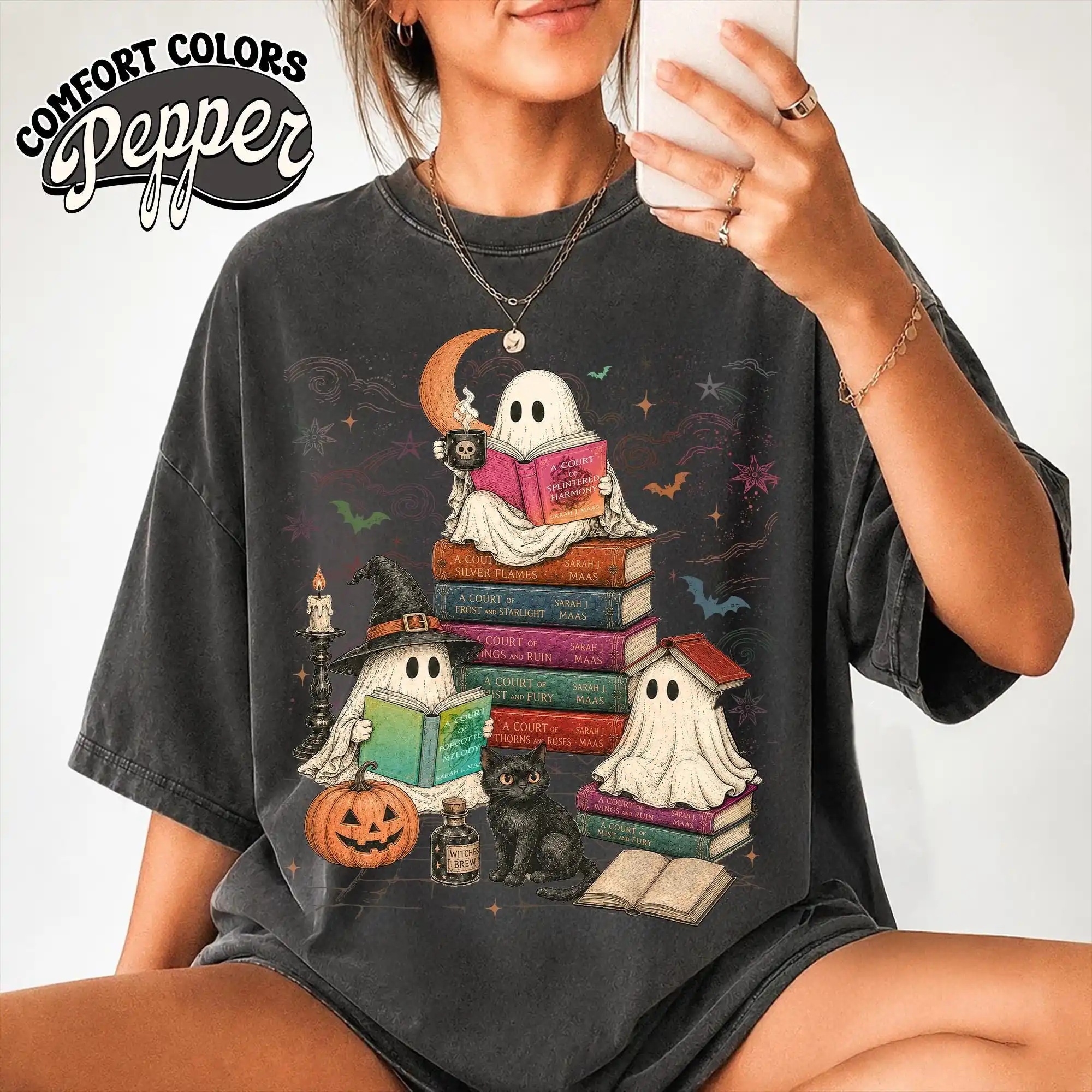 Acotar Ghost Reader  Shirt, Spooky Bookish Halloween Tee, Fantasy Romance Books T-shirt, Halloween Acotar Shirt