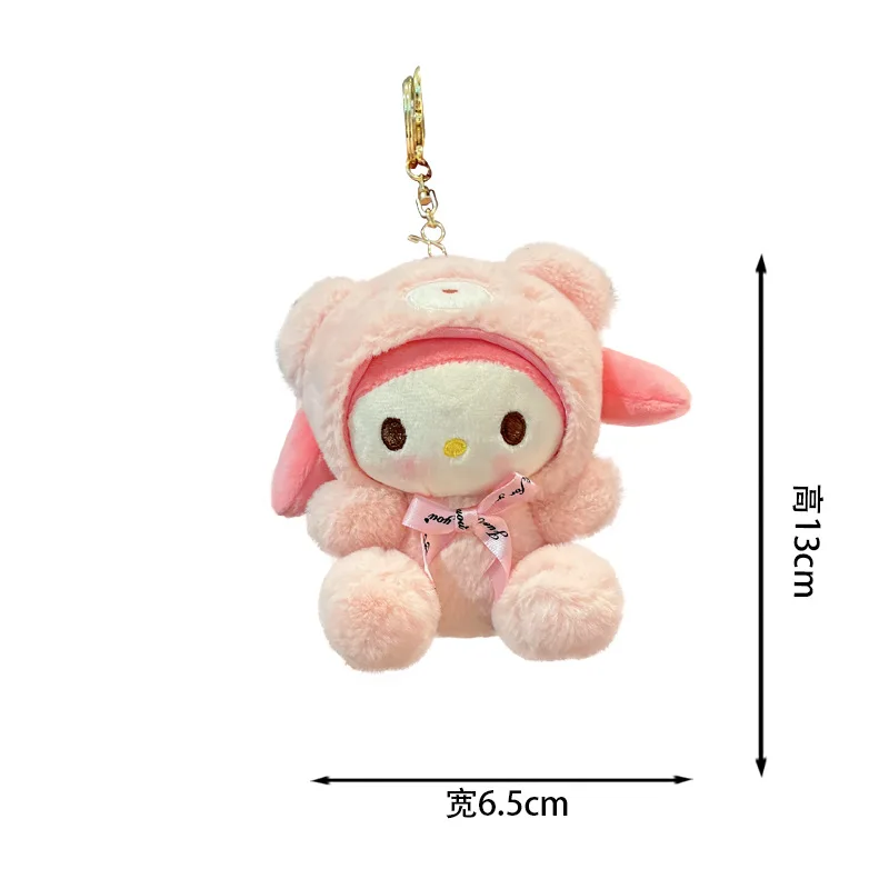 Porte-clés en peluche Sanurgente Butter pour enfants, porte-clés mignon, pendentif de sac en peluche de dessin animé, jouets cadeaux, Hello Kitty, Melody, Cinnamoroll, Pochacco