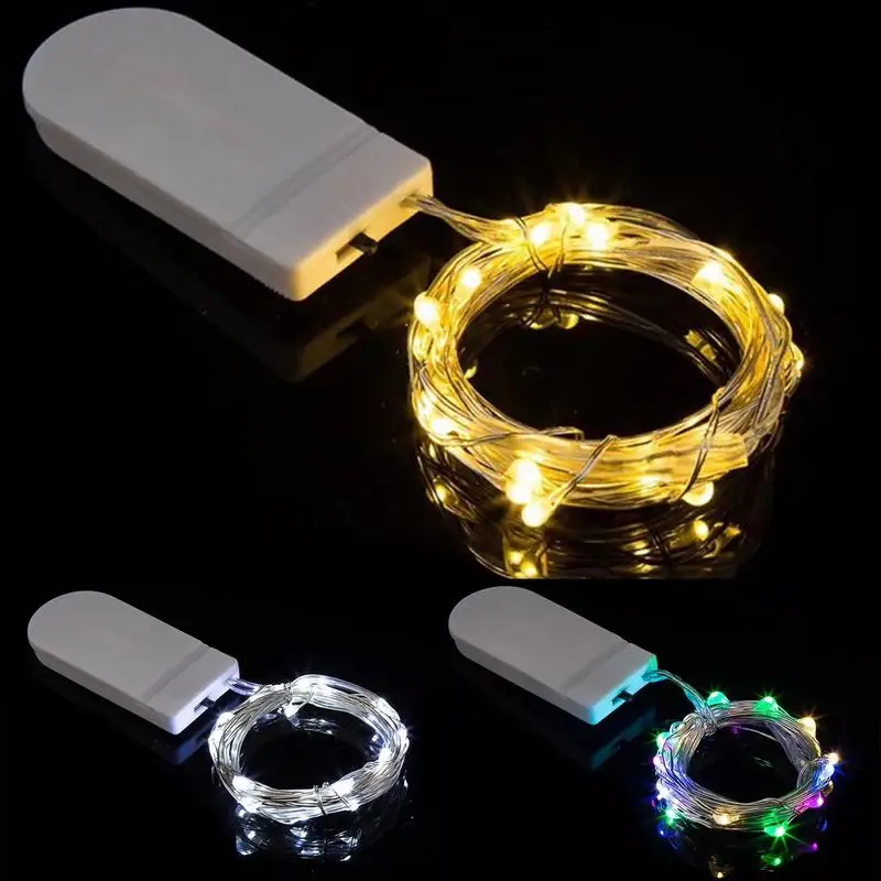 الأسلاك النحاسية الجنية أضواء بطارية تعمل LED سلسلة أضواء حفل زفاف داخلي عيد الميلاد الديكور أضواء جارلاند