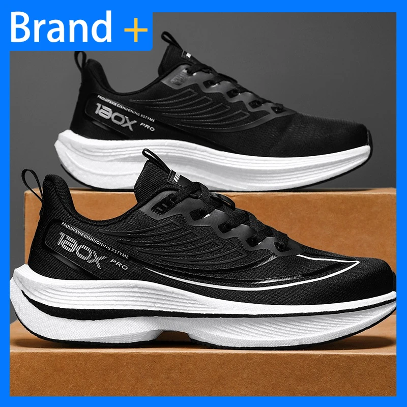 

Мужские кроссовки для бега, удобные спортивные дышащие кроссовки для фитнеса на открытом воздухе, противоскользящие эластичные кроссовки на шнуровке, большие мужские спортивные кроссовки
