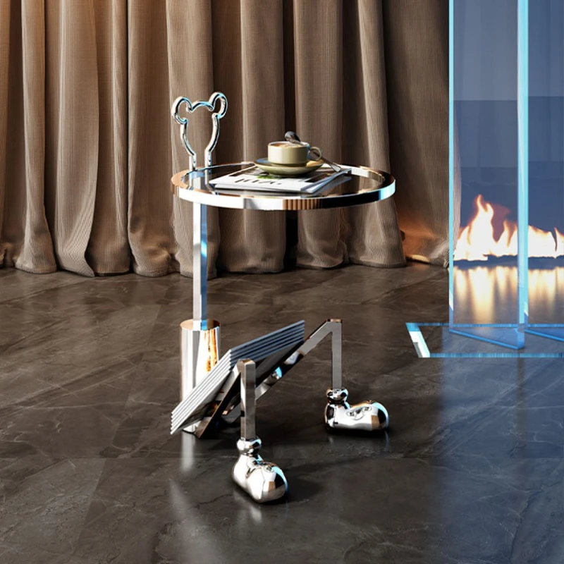 

Internet celebrity cartoon creative sofa side table, living room modern luxury Mickey Mouse coffee table