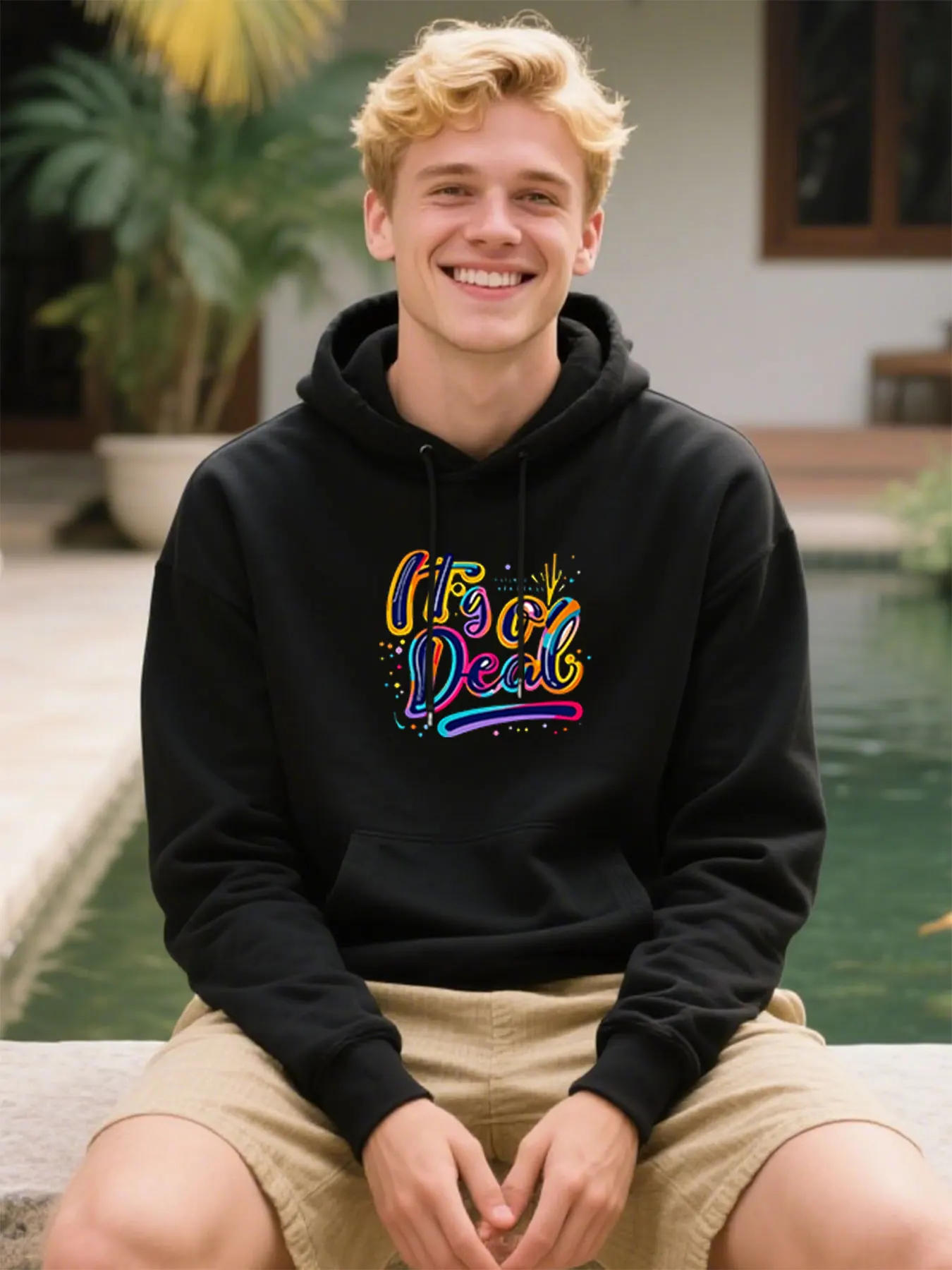 

​It's A Deal Print Cotton Hoodie Soft Comfort Classic Fit Labor Day Gift​