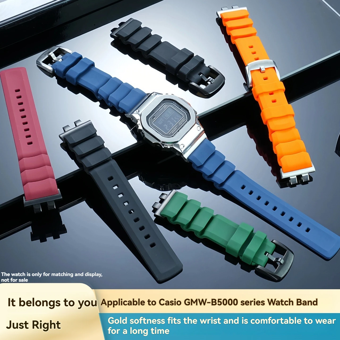 

Комплект модов, резиновый ремешок для часов Casio GMW-B5000 GM-B2100 MRG-B5000 GMC-B2100, мужской спортивный водонепроницаемый браслет с резиновой лентой