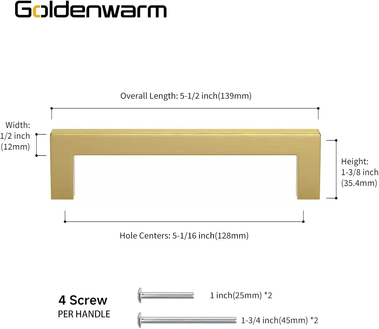 اكسسوارات المطابخ 25 حزمة مقابض خزانة المطبخ الذهبية - 5 بوصة النحاس الذهب درج يسحب-LSJ12GD128 نحى خزانة النحاس #2