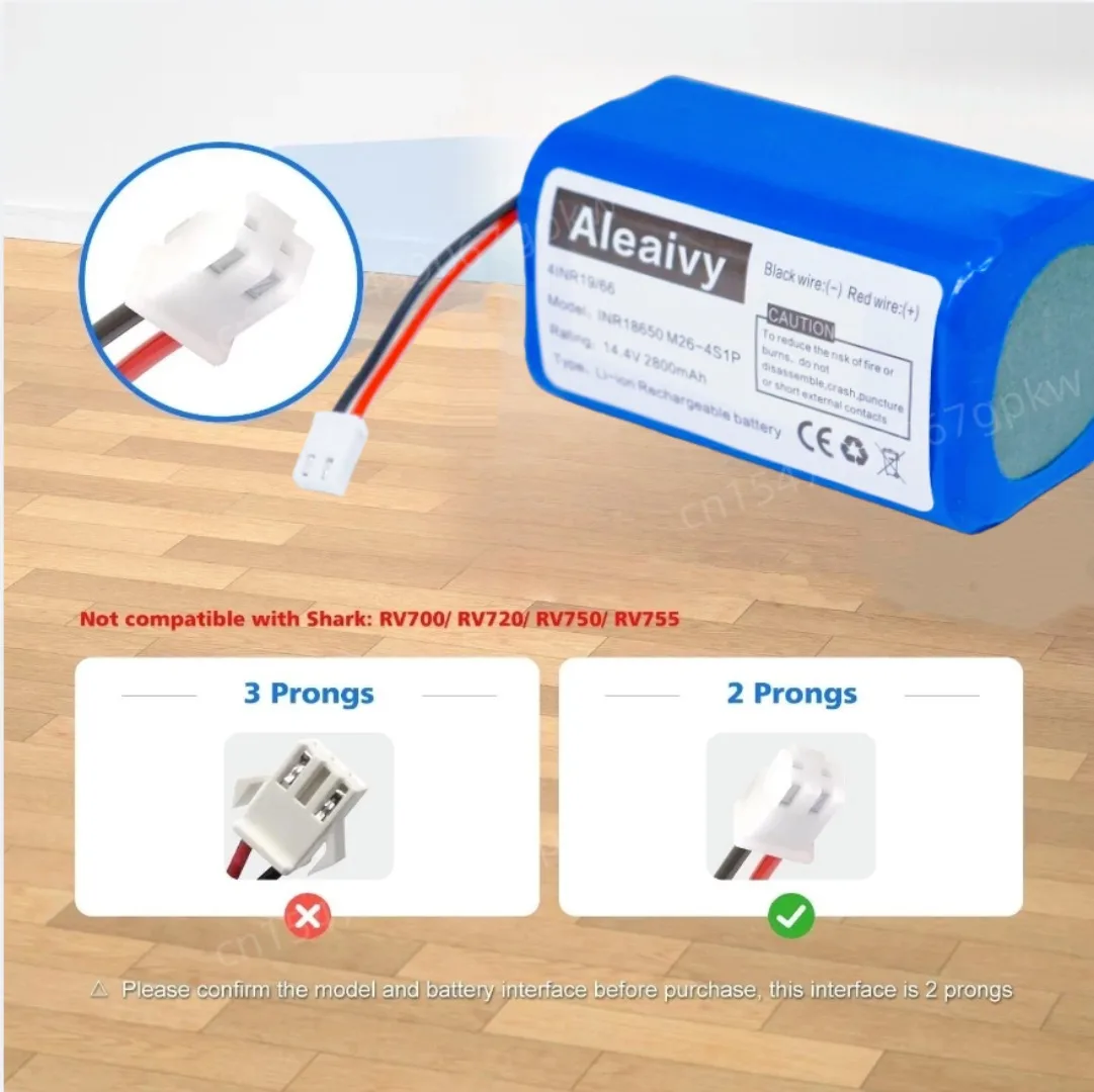 14.4V 4000mAh RVBAT850 Battery For Shark Ion R75 R85 RV850 RV850C AV751 AV752 AV753 RV761 Vacuum Cleaners Lithium Ion Battery