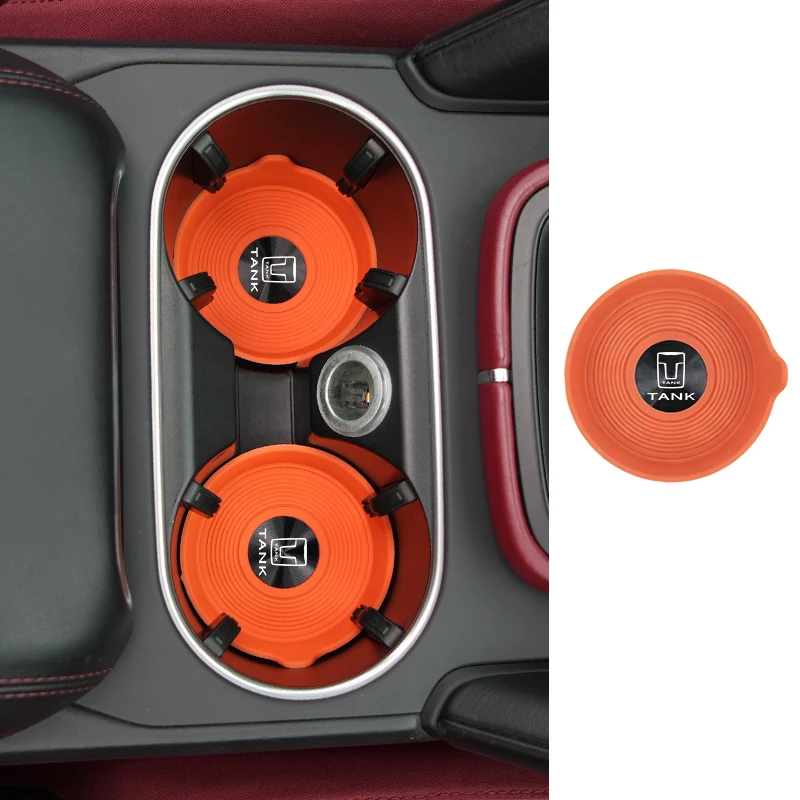 Car Silicone Water Coaster Car Anti-slip Mat Interior Accessories For Great Wall GWM Tank 300 City 300 Border 400 500 PHEV 700