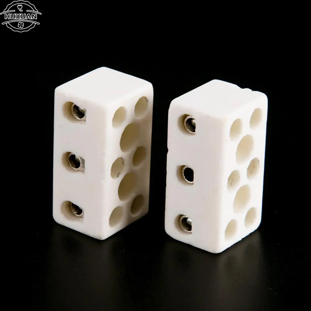 2pcs/lot 425 Degrees 10A-3P Bit Ceramic Post Terminal Blocks Celsius10A 250V Electrical Equipment Connectors Terminals