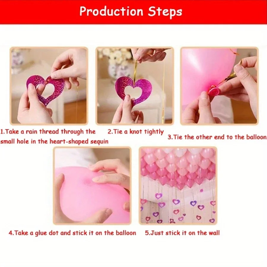 100pcs Wedding Birthday Party Decoration Decoration Balloon Rain Silk Sequin Pendant Wedding Supplies Wedding Room Decoration