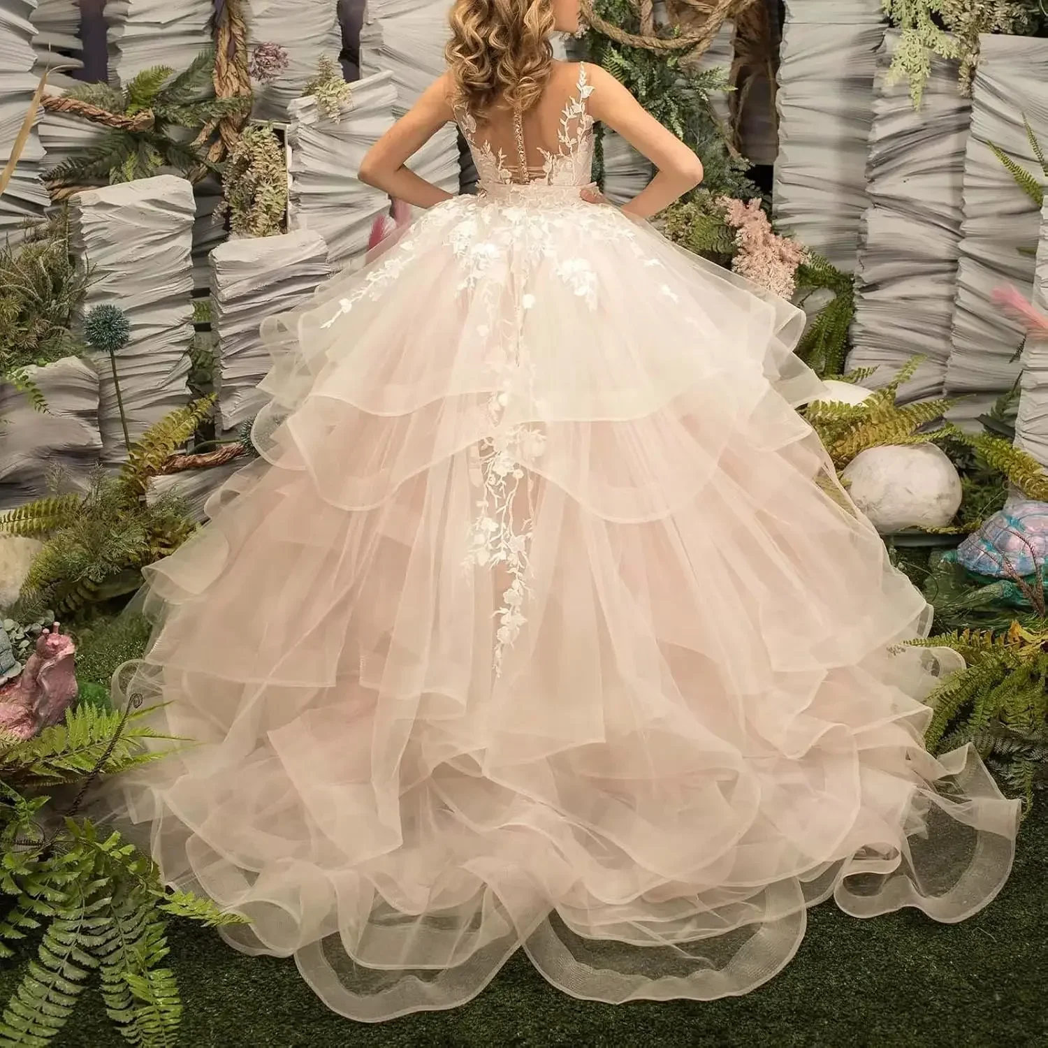 Tulle Princess Sleeveless Pageant Dresses Flower Girl Dress Long Lace Applique Kids Birthday Party Ball Gown Pageant Dresses