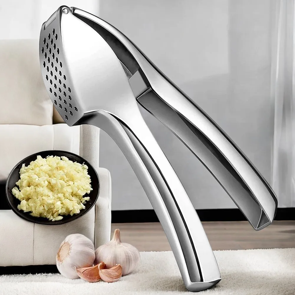 Garlic Press Stainless Steel Garlic Mincer Garlic Crusher Detachable Easy to Squeeze and Clean Kitchen Tools for Fine Garlic