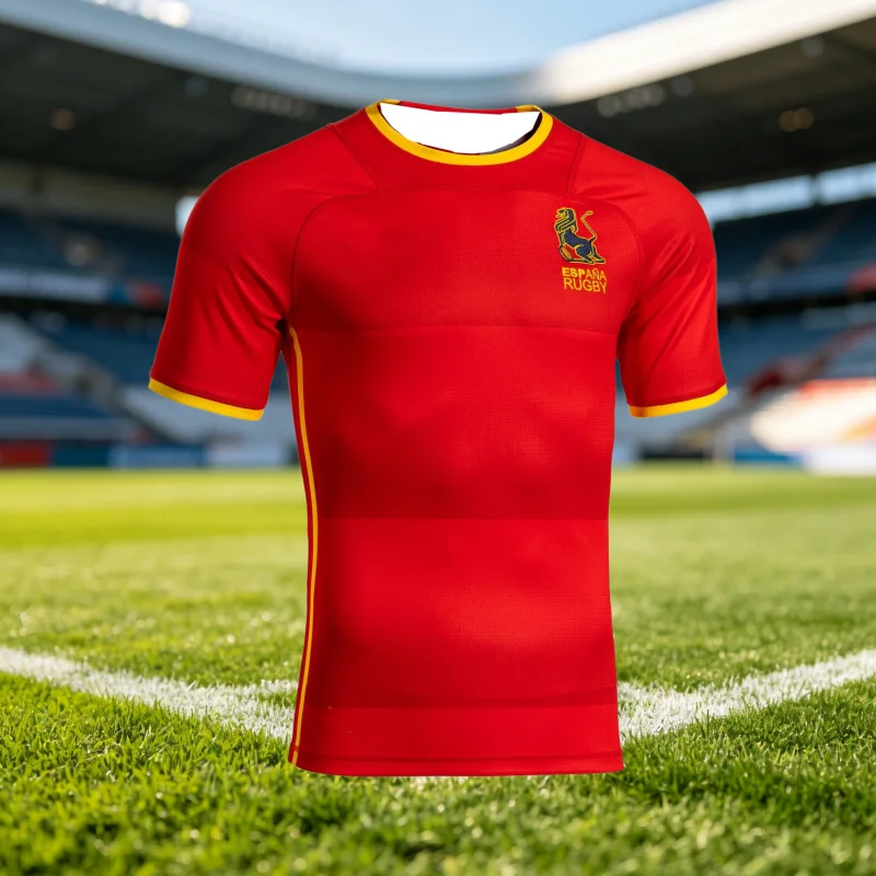 Camiseta de Rugby de España, Nueva Moda de Verano, Deportiva, para Hombre y Mujer, Estilo Y2K, Manga Corta, para Uso Diario y Entrenamiento, para Niños y Familia
